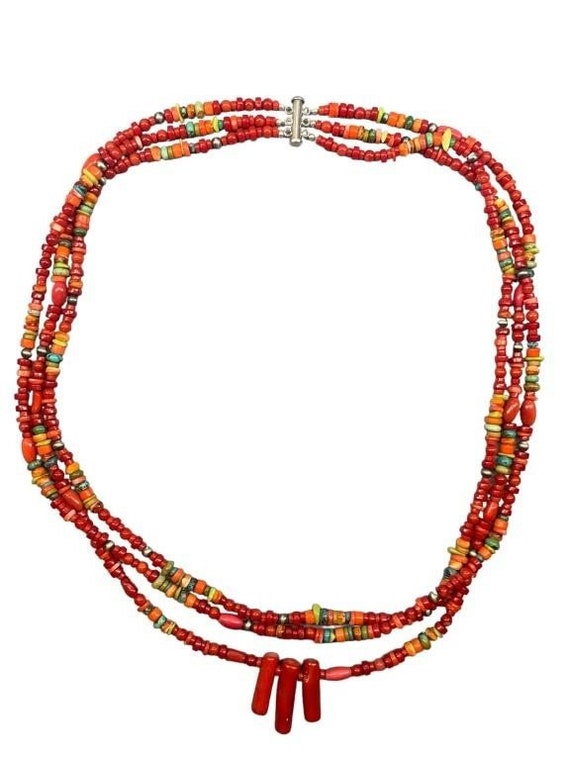 3 Strand Multi Stone Necklace .925 CLASP, 27.5"* - image 4