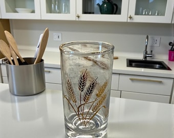 Homer Laughlin Golden Wheat Juice Glass 22K Gold Rim MCM