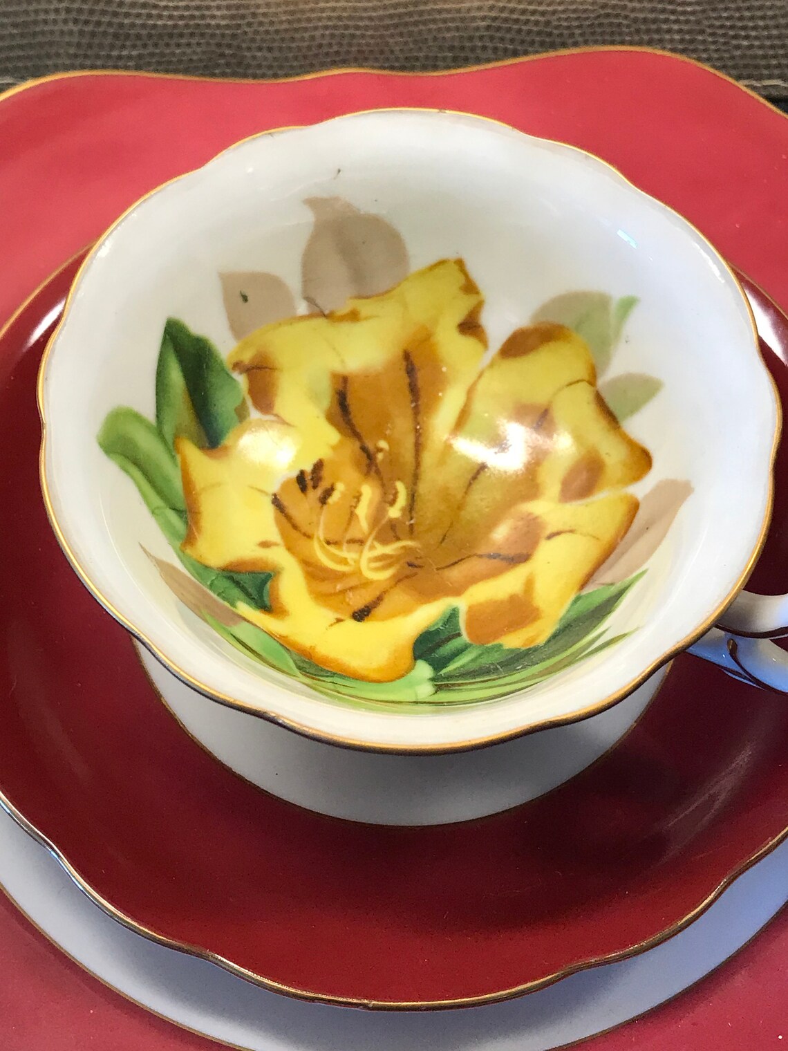 Hand Painted Occupied Japan Tea cup and saucer floral With Etsy