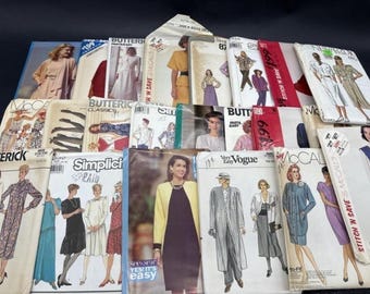 Vintage Lot of 22 Sewing Patterns Most Uncut Simplicity McCall's Vouge Butterick Women's Fashion Dresses Tops Crafts