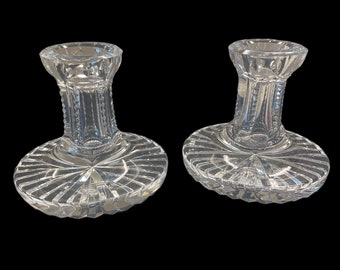 Beautiful Vintage Pair of WATERFORD Crystal Candleholders 4 in x 4.25