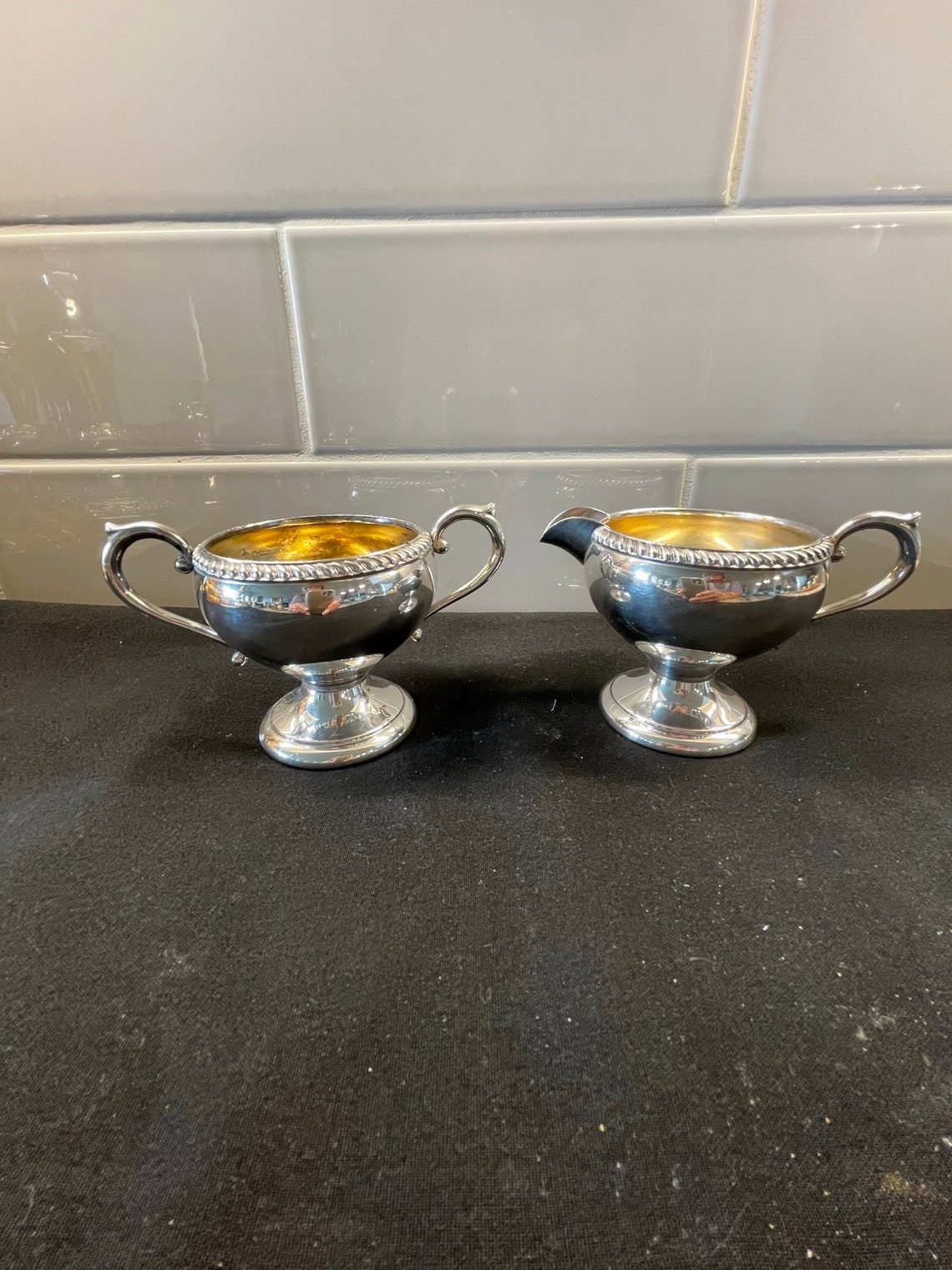 Vintage ART S CO Silver Plated Cream and Sugar Set With Etsy