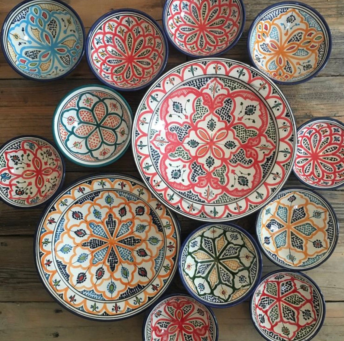 Moroccan serving dish plates and bowls bundle Etsy