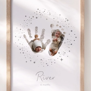 Personalised Baby&#39;s First Christmas, Personalised Baby Handprint Footprint Keepsake, New Parent Gifts, Baby Shower Gifts, 1st Birthday Gift