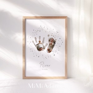 Gepersonaliseerde eerste kerst baby, gepersonaliseerde baby handafdruk voetafdruk aandenken, cadeaus nieuwe ouder, cadeaus babyshower, cadeau 1e verjaardag