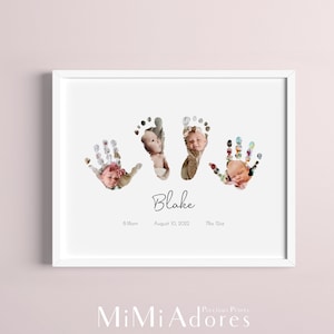 Baby Handprint Footprint Keepsake | Personalised Nursery Decor | Handprint Footprint Art | Baby Hand | Baby Foot | Baby Shower Gift