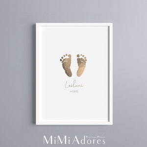 Gepersonaliseerde folievoetafdruk aandenken (set inclusief inktloze) | Nieuw babycadeau | Babyshowercadeau | Aangepaste pasgeboren aandenken