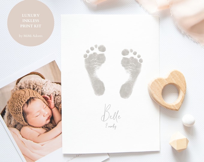 Baby Hand and Footprint Kit by MiMi Adores | Deluxe Inkless Print Kit | Unisex Baby Gift | Newborn Baby Gift | Baby Shower Gift