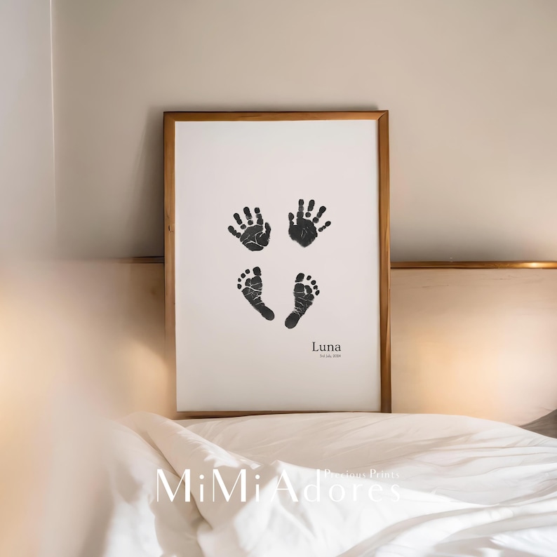 Personalised baby footprint art