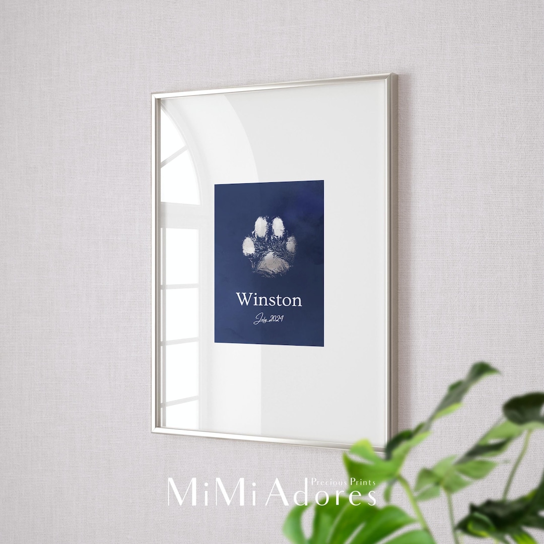 Custom Paw Print, Pet Keepsake Pet Memorial, Personalised Dog Paw Print ...