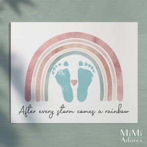 Rainbow Baby Footprint Printable After every storm comes a rainbow Kids Baby Toddler Keepsake Foot Feet Art Craft Printable image 7