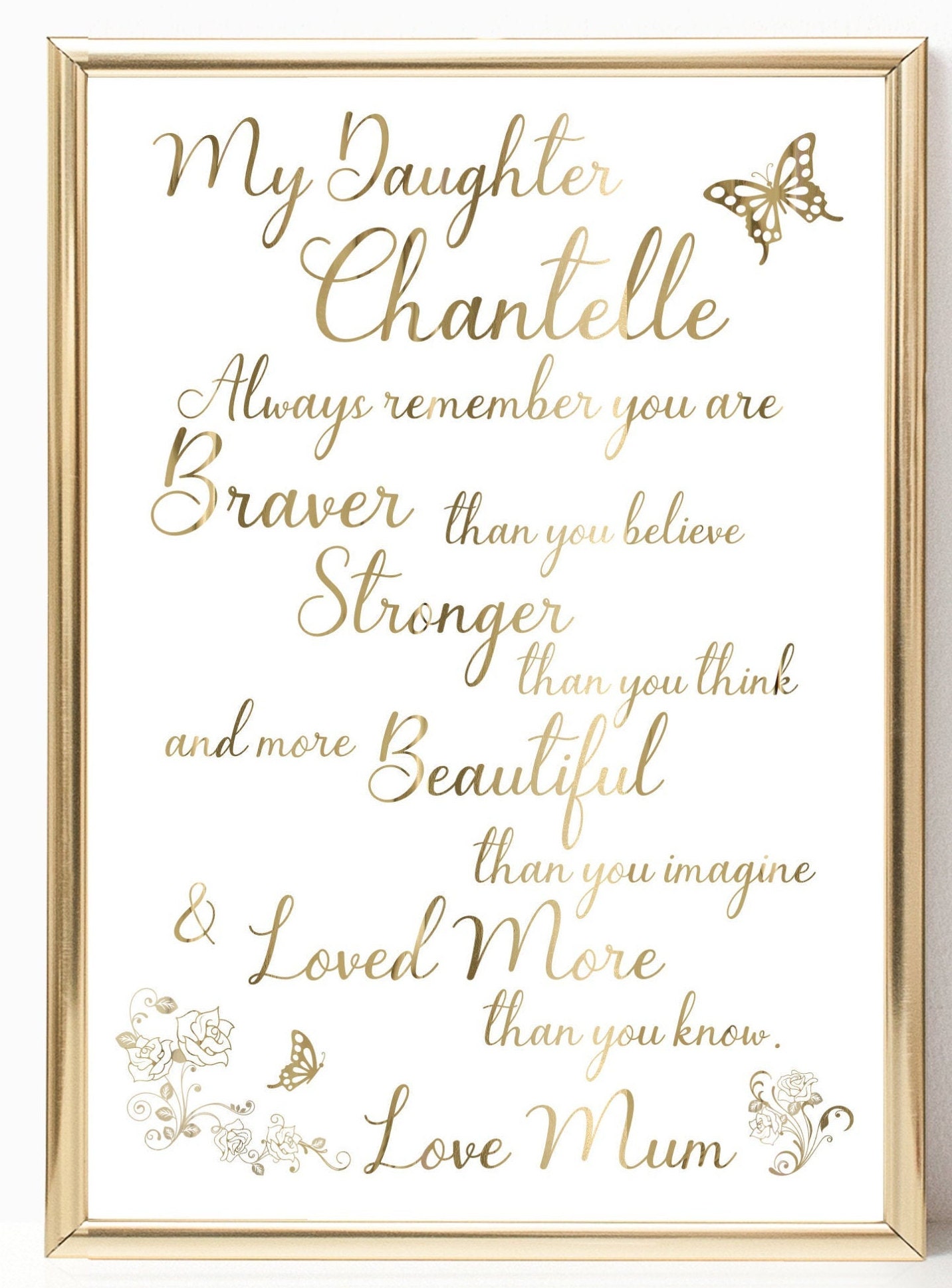 Personalised Daughter Gift Motivational quote Daughter Etsy