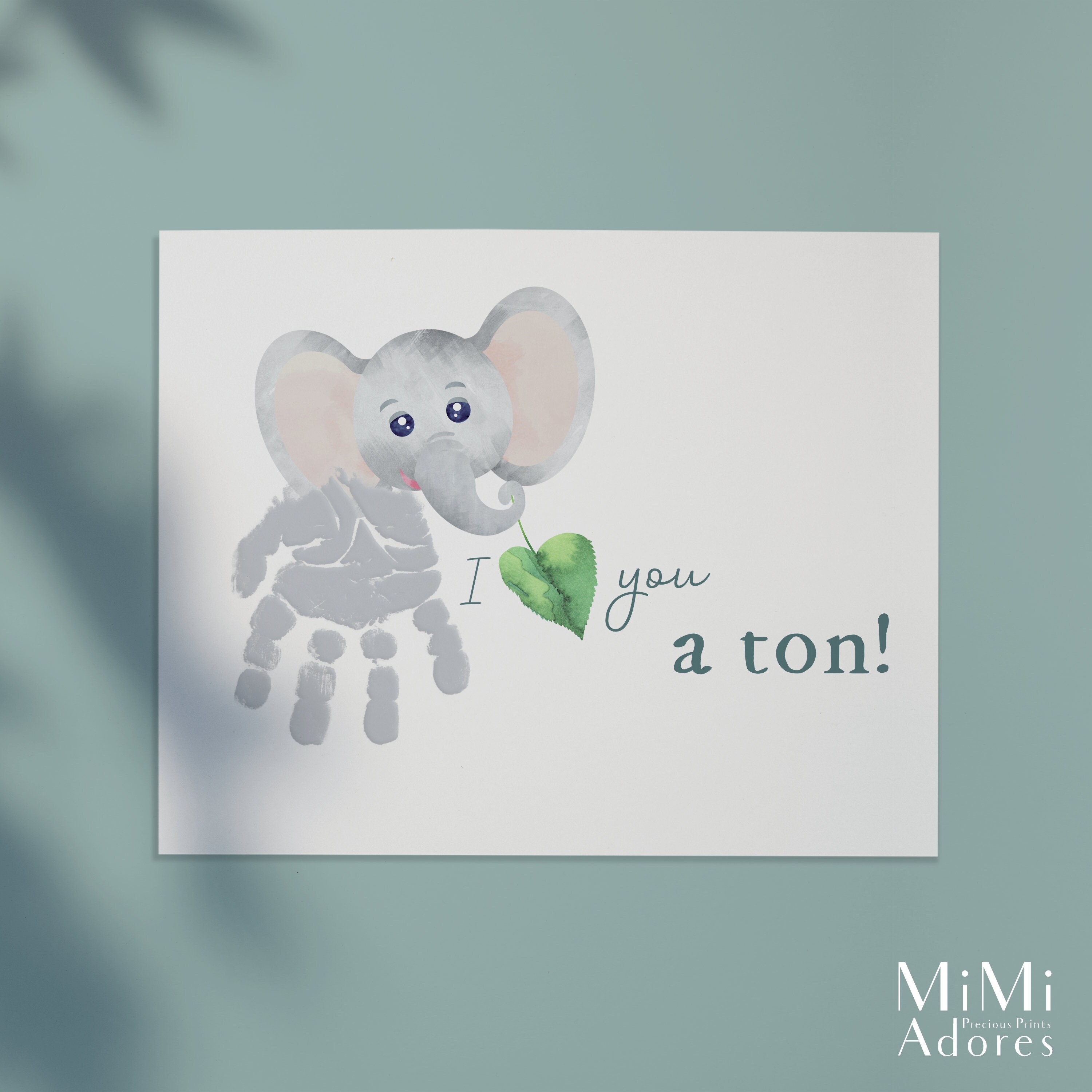 Mimi Adores Family Handprint Art in Monochrome Watercolour Custom