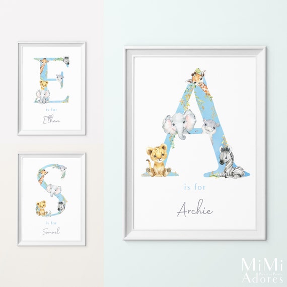Luxury Nursery Wall Art Baby Name Print New Baby Gift
