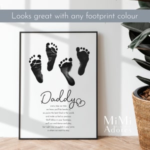 Daddy Footprint Poem | Following in Your Footsteps | Daddy Birthday ...