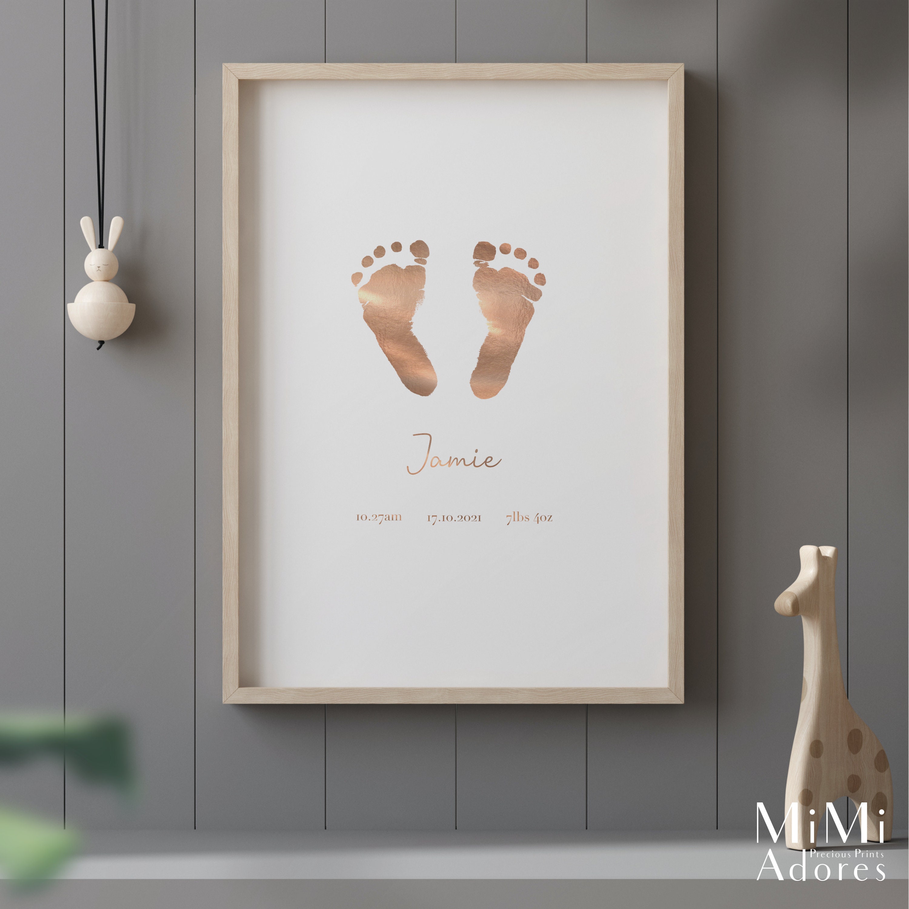 Personalised Foil Footprint Keepsake Inkless Kit Included Etsy