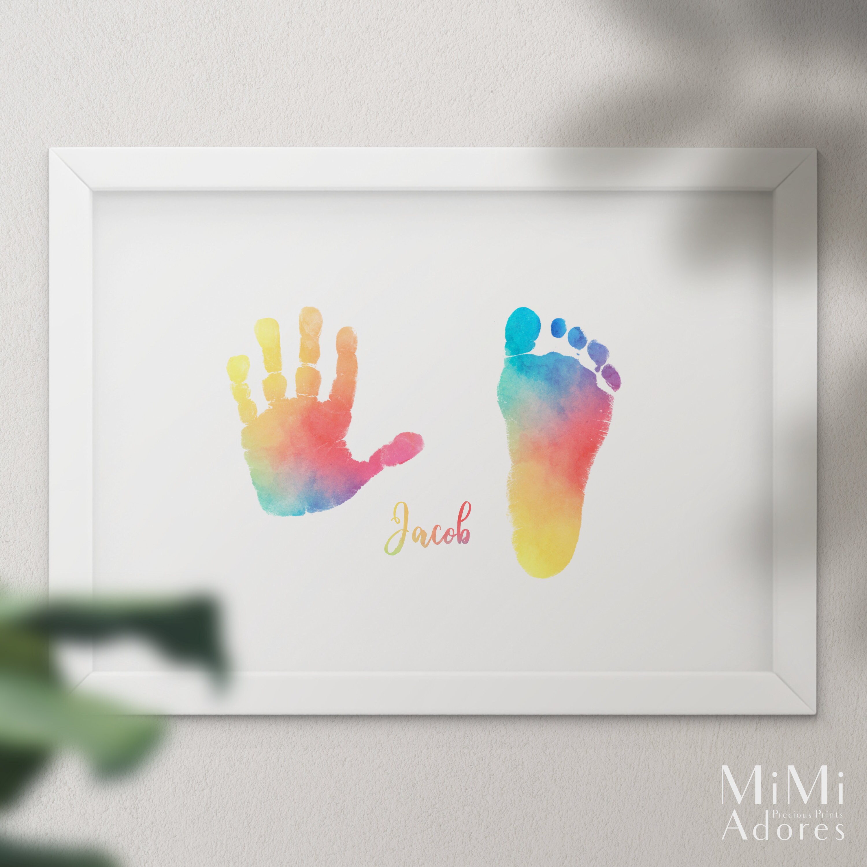 Luxury Rainbow Baby Footprint and Handprint Custom Watercolour Etsy