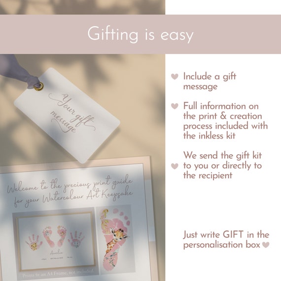 Luxury Baby Hand and Footprint Kit Personalised Baby Girl Gift