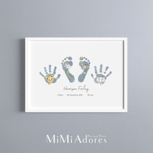 Luxury Baby Hand and Footprint Kit | Personalised Baby Girl Gift | Keepsake Print | Pastel Nursery Decor | Baby Shower Gift Girl