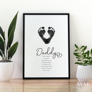 Papa Fußabdruck Gedicht | Fußabdruck Herz | Vatertag Geburtstag | Papa Gedicht Printable | Kinder Baby Kleinkind Andenken | Fuß Füße Kunst Handwerk