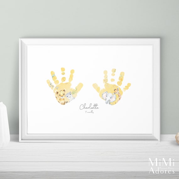 Baby Handprint and Baby Footprint Custom Watercolour Art. Etsy UK