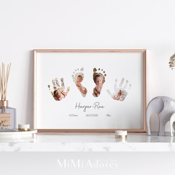 Baby Hand and Footprint Art Baby Hand and Footprint Kit Included  Personalised Baby Keepsake New Baby Gift New Mum Gift Baby Gift 