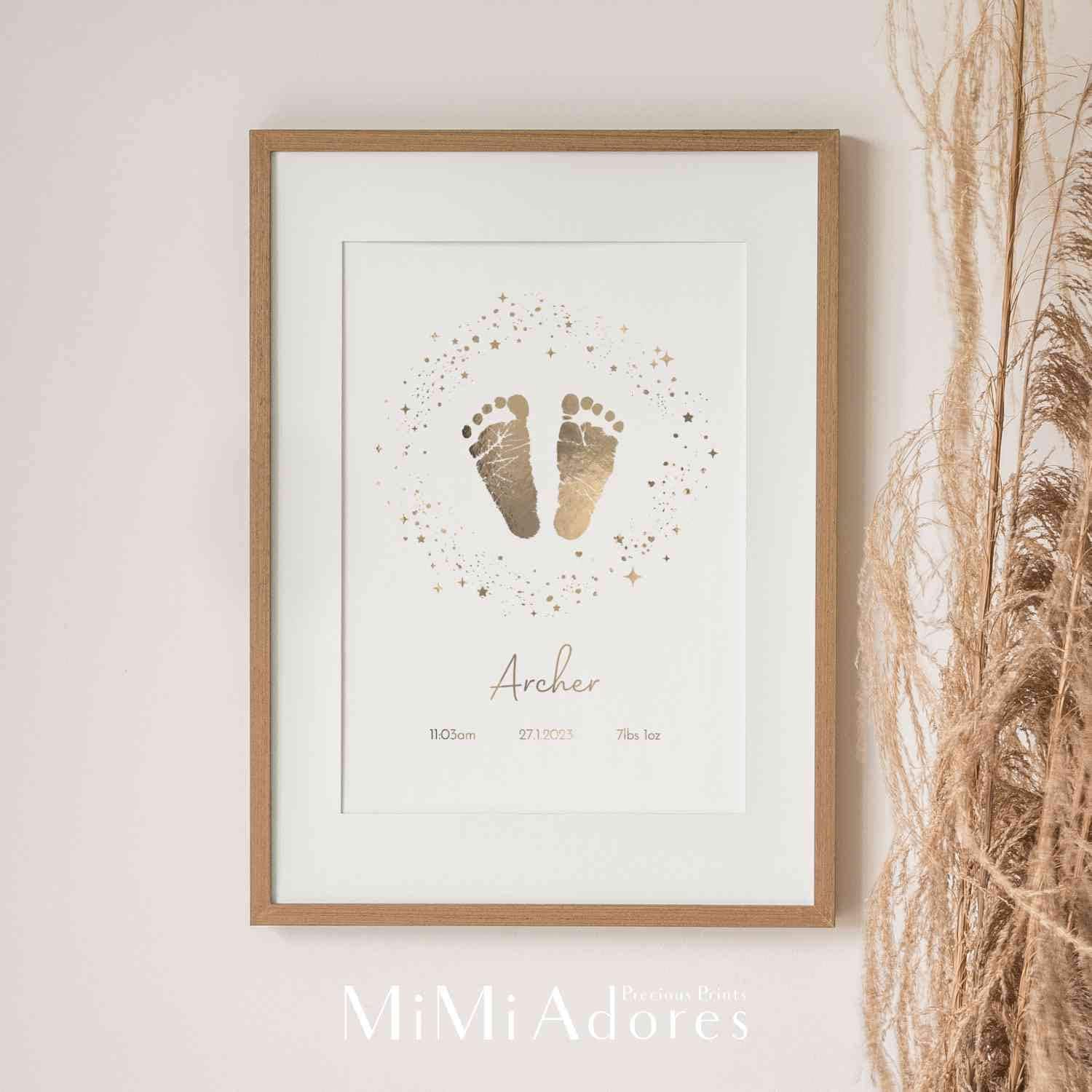 Baby Hand and Feet Casting LOVE Wood Sign Baby Hand Print and Footprint