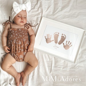 Baby Handprint Footprint Keepsake Print | Foil handprint footprint | Foil Hand Footprint Kit | Gift from Baby | Personalised Baby Keepsake