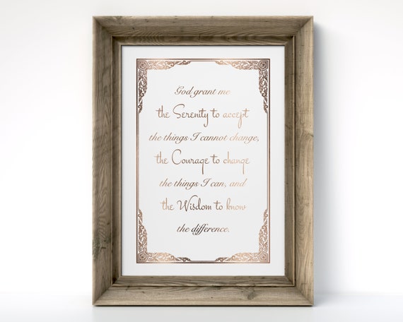 Poem Inspirational Handmade THE SERENITY PRAYER Plaque With Optional Roses 