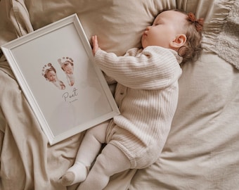 Baby Footprint Keepsake | Baby Footprint Kit Included | Gift For Mummy Daddy | Gift from baby | Baby Shower Gift | Cottagecore Nursery Decor