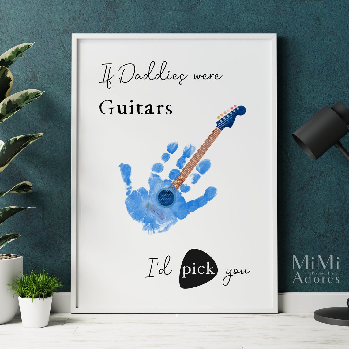 Fathers Day Printable Guitar Handprint Fathers Day - Etsy