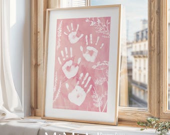 Custom Family Handprint Wall Art • Personalised Family handprints • Family hand print art • Gift to new parents • Mummy Gift Grandparents