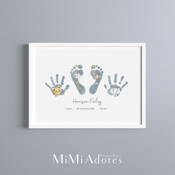 Baby Footprint Art in Stunning Pastel Shades Inkless Footprint Kit Included Baby  Footprint Keepsake New Baby Gift Baby Shower Gift 