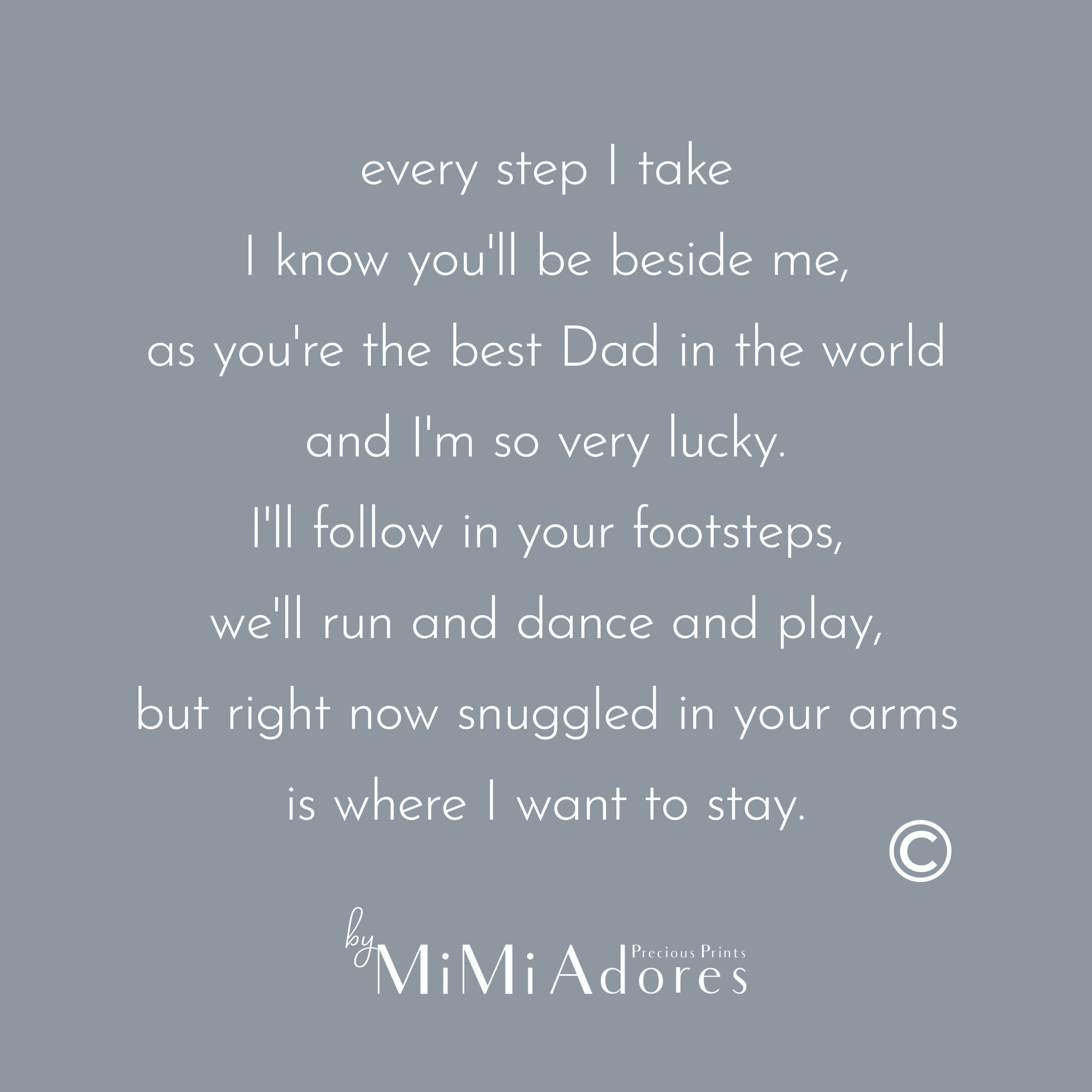 Daddy Footprint Poem Following in Your Footsteps Fathers - Etsy UK