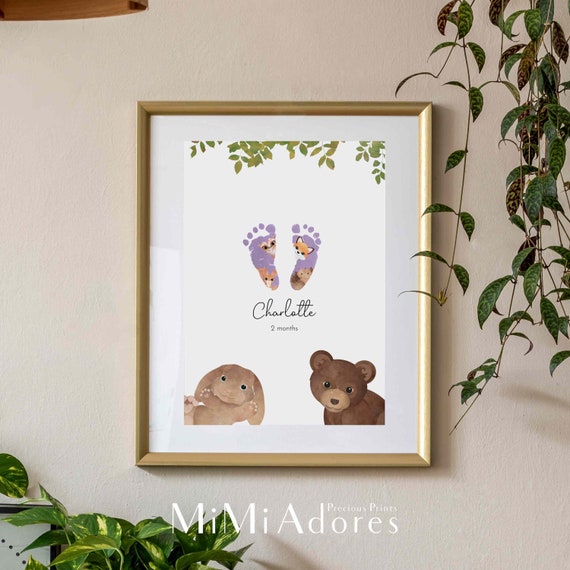 Kit D'Empreintes Mains Et Pieds Bébé - Cadre Photo Souvenir Avec Peinture Et Accessoires