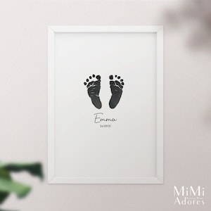 Baby Footprint Birth Announcement | Baby Footprint Art | Personalised Baby Print | New Baby Gift | Birth Details | Baby Shower Gift