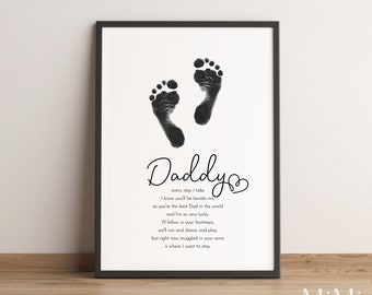 Personalised Baby Footprint Father's Day Framed Print + Ink Kit – The  Lovely Keepsake Company