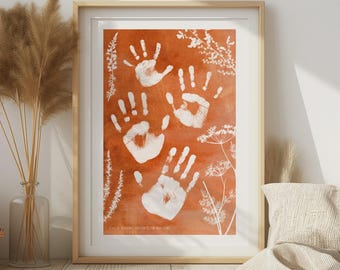 Family Hand Print Art | Family Handprint Kit Included | Family Print | Family Gift | Family Hands | Family hand print ideas | Daddy Birthday