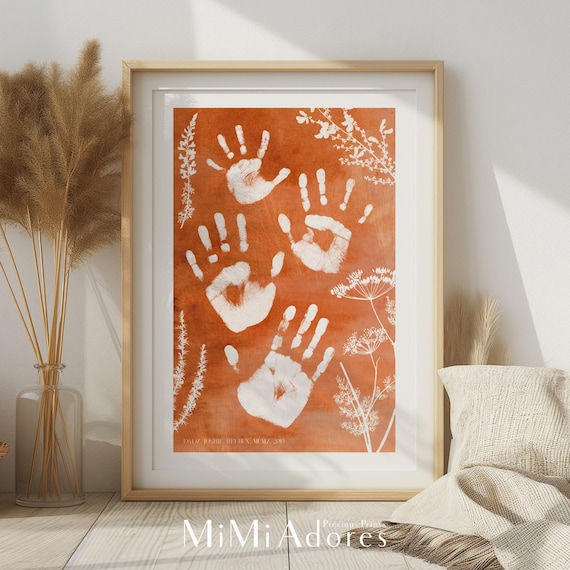 Family Hand Print Art | Family Handprint Kit Included | Family Print | Family Gift | Family Hands | Family hand print ideas | Daddy Birthday