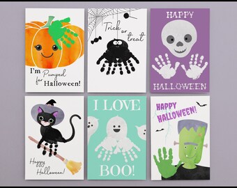 Halloween Handabdruck Kunst Handwerk | Halloween Vorschule | Druckbare Handwerk | Baby Kids Kind Kleinkind | Druckbare Memory Andenken Dekor
