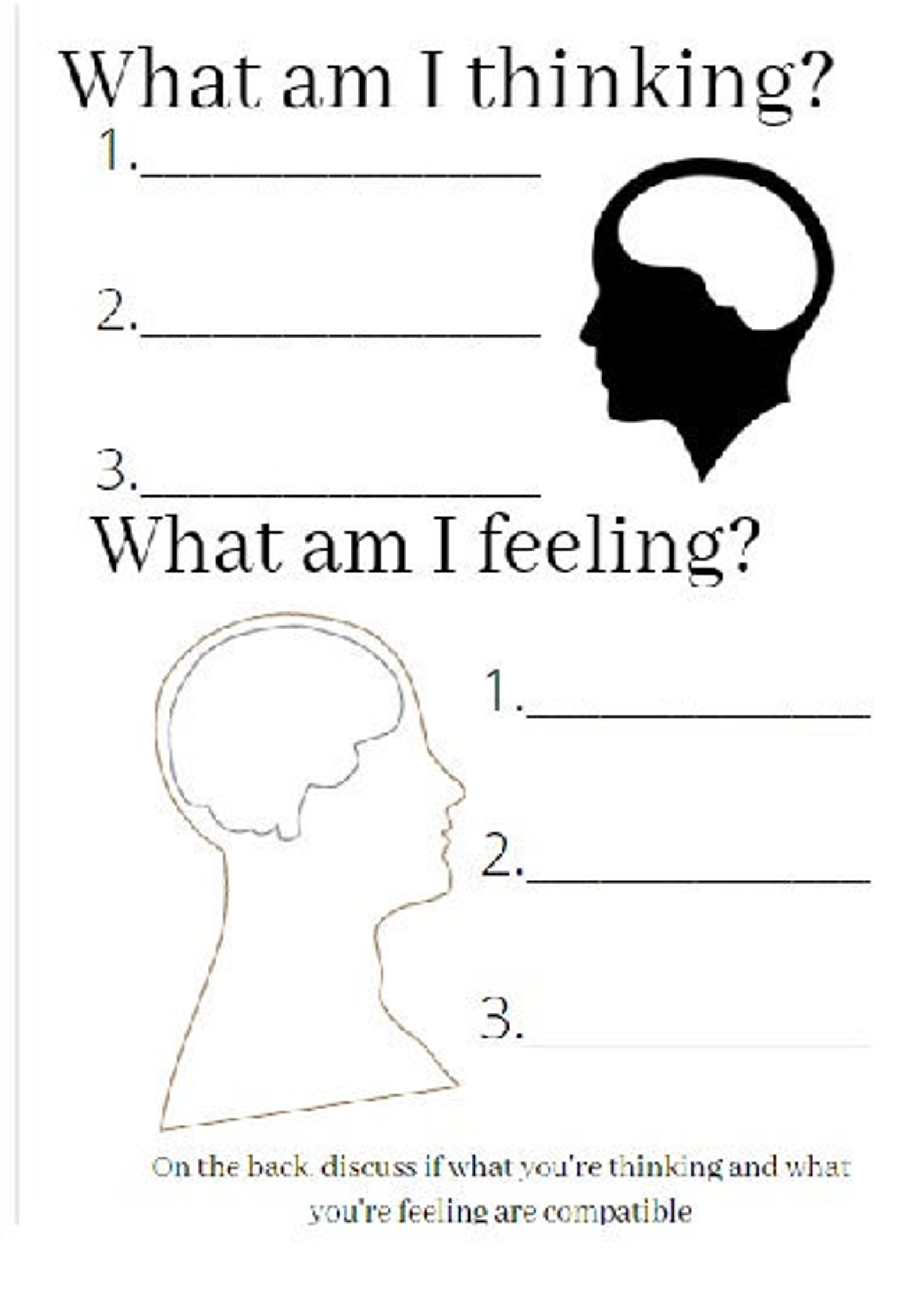 feeling-vs-thinking-worksheet-for-kids-and-adults-etsy