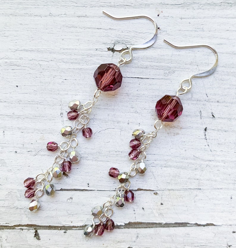 Boucles D'oreilles Pendantes Fleuries Argentées – Acier Inoxydable – Neuf Avec étiquettes