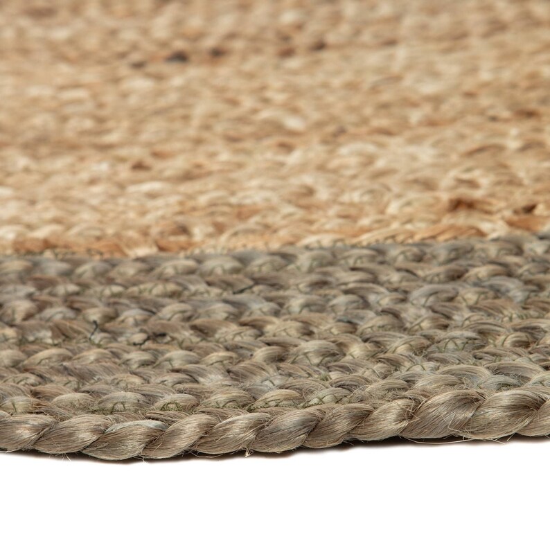 Braided Jute Rug Olive Green Jute Round Rug 90cm 150cm 200cm 250cm Hand