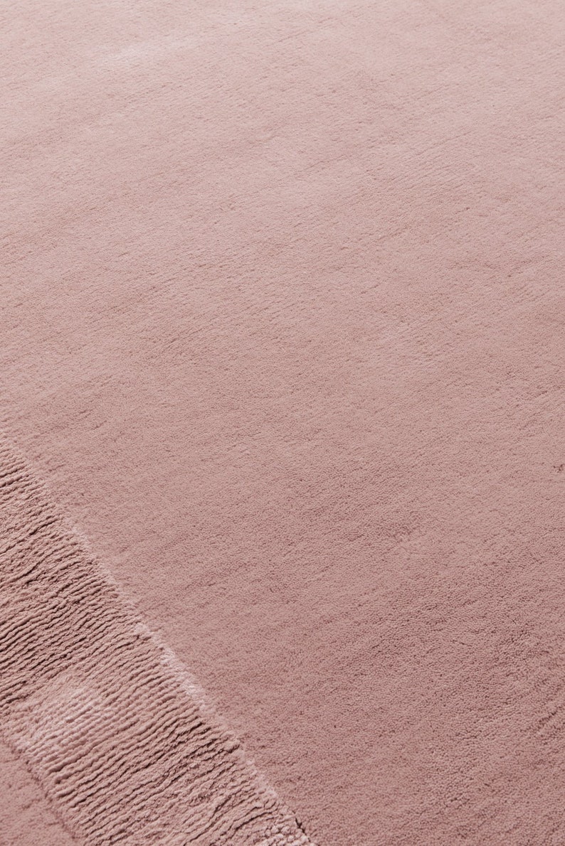 Rose Pink Handmade Wool & Viscose Rug, Luxury Rug, Area Rug, Living Room Rug, Rug 3x5, Rug 4x6