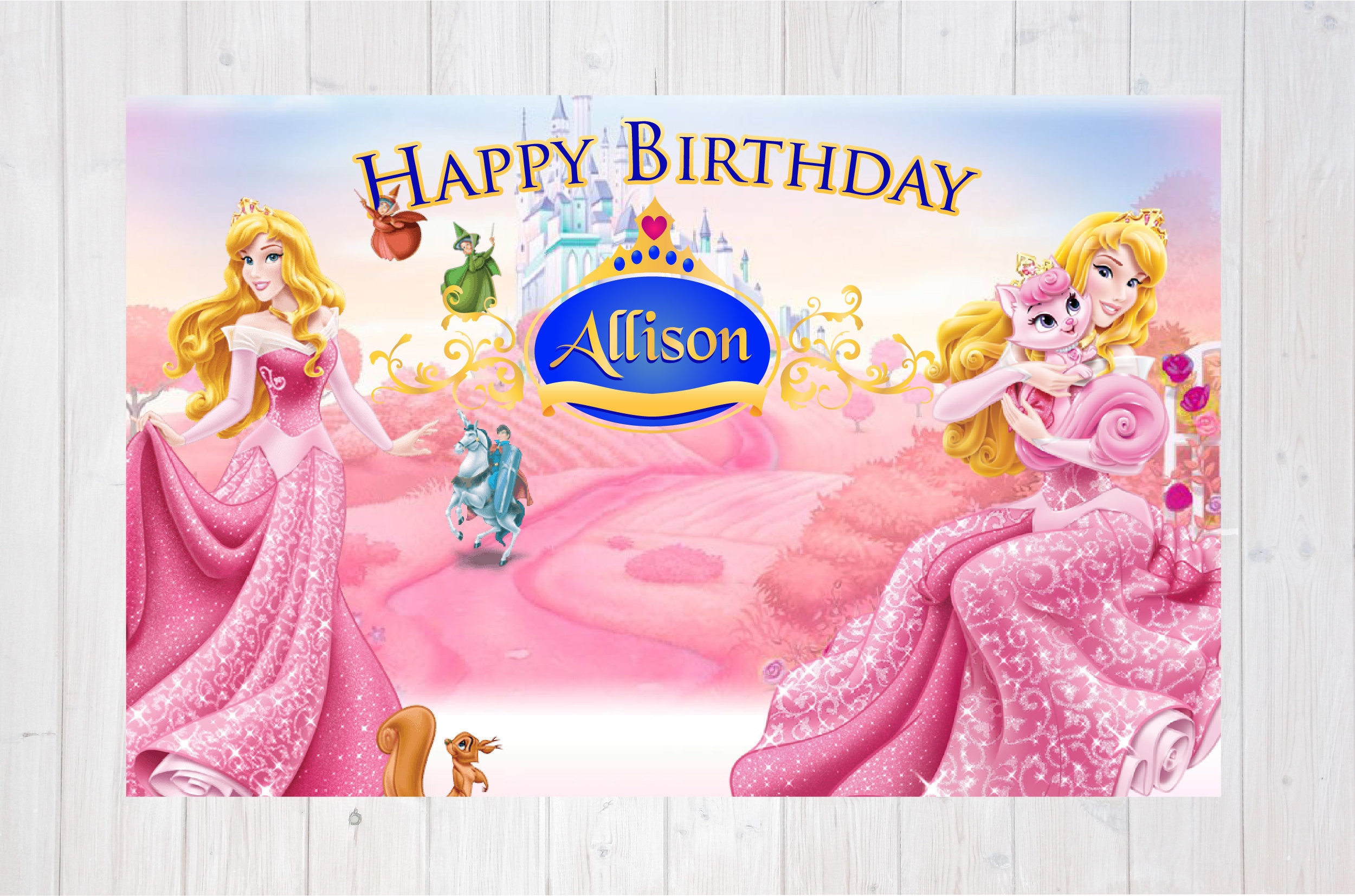 The Sleeping Beauty Babies Birthday Banner Backdrop Wall Art | Etsy