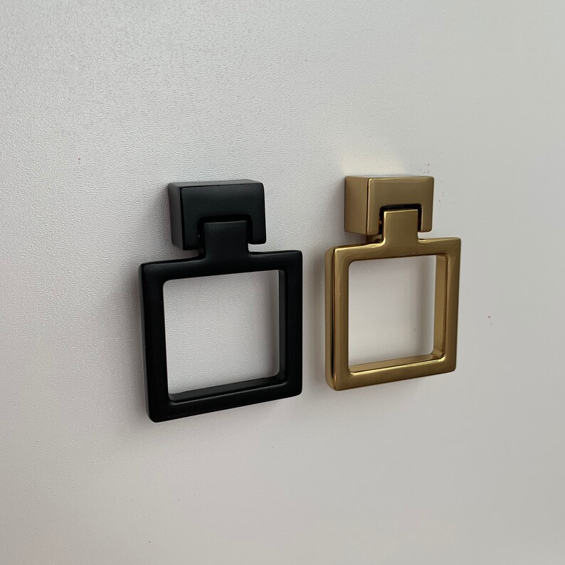 Square Drop Rings Pulls Knobs Door Knobs Pulls Dresser Etsy