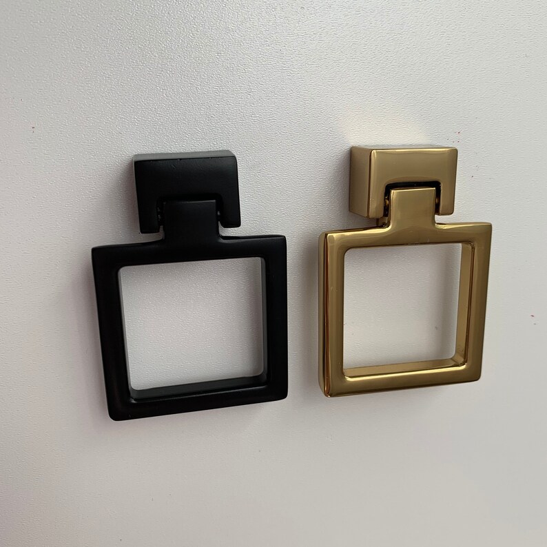 Square Drop Rings Pulls Knobs Door Knobs Pulls Dresser Etsy