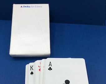 Vintage Delta Air Lines In Flight Playing Cards, with the 1970&#39;s - &#39;80&#39;s Delta Widget Logo.  2.25&quot; x 3.5&quot;