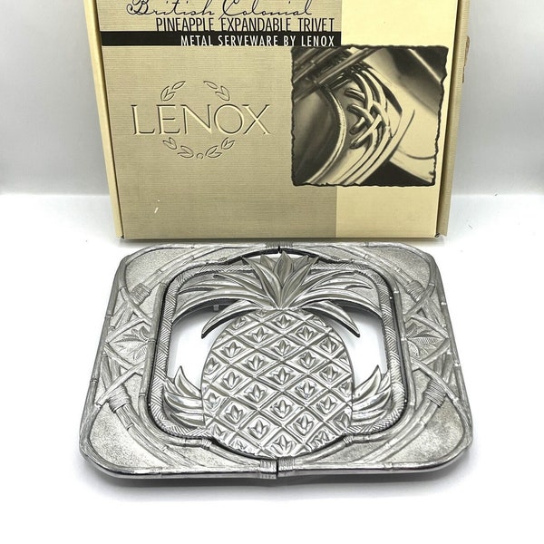 Lenox British Colonial Pineapple Expandable Trivet Metal Serve Ware by Lenox 8.25" x 10" expands to 12.5"