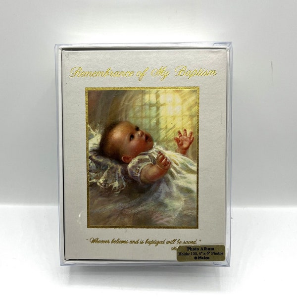 Photo Album Remembrance of My Baptism New Keepsake Album of Baby's Baptism Holds 100, 4" x 6" Photos